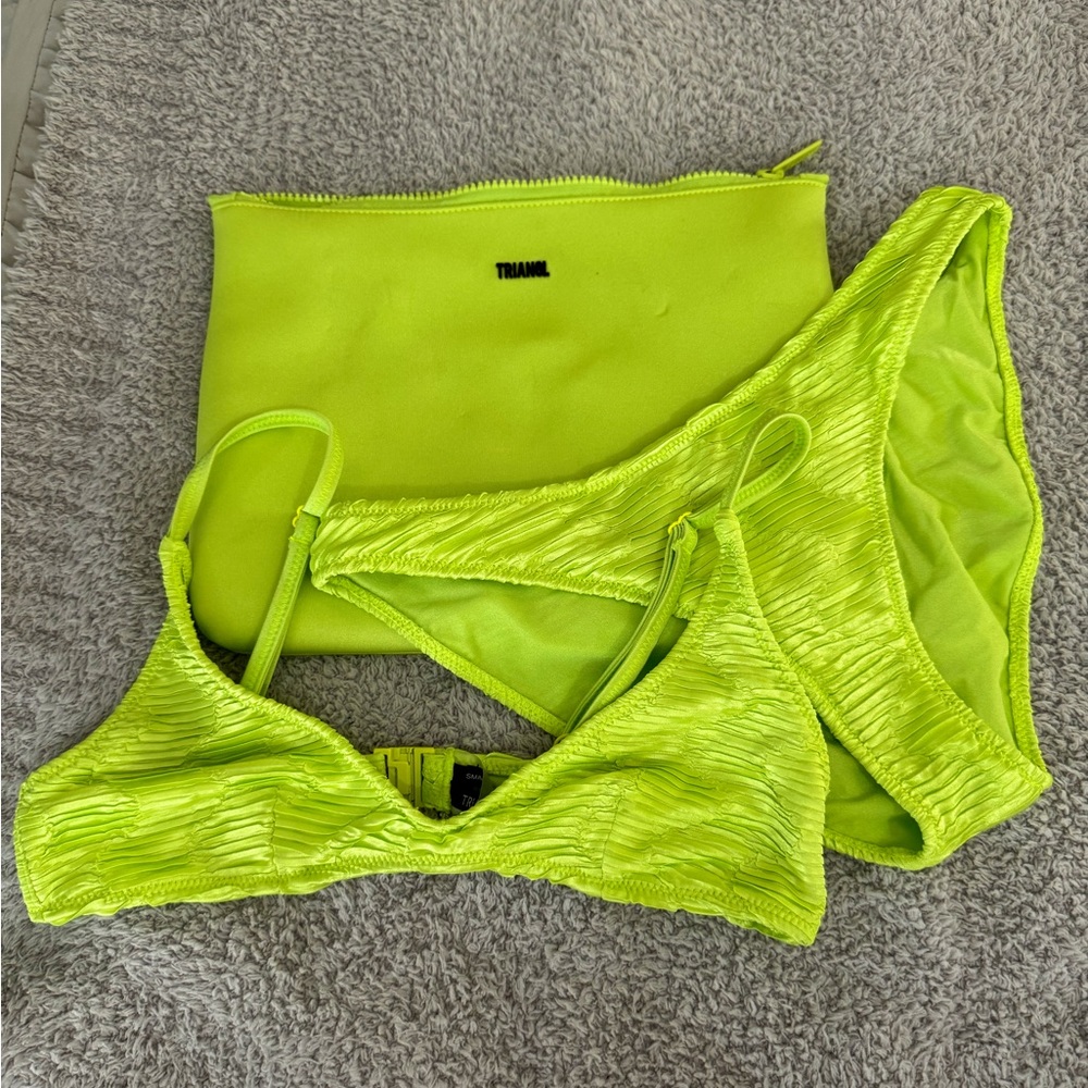Triangl bikini, bright/lime green, worn twice